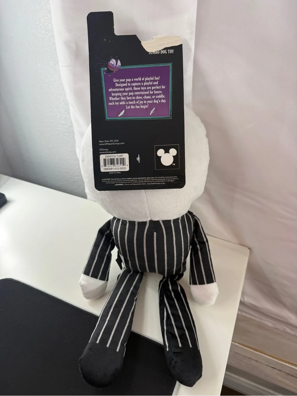 Disney Nightmare Before Christmas Jack Skellington JUMBO Plush Squeaker Dog Toy